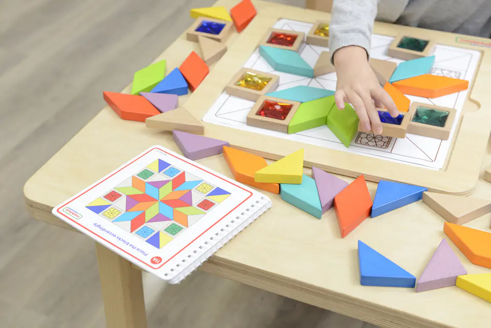 MASTERKIDZ Układanka Mozaika Nauka Kolorów i Kształtów Tangram Montessori