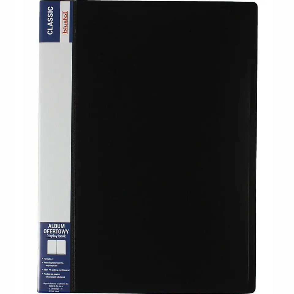 Album ofertowy na dokumenty 20 kieszeni CLASSIC czarny AOF-02-05 BIURFOL