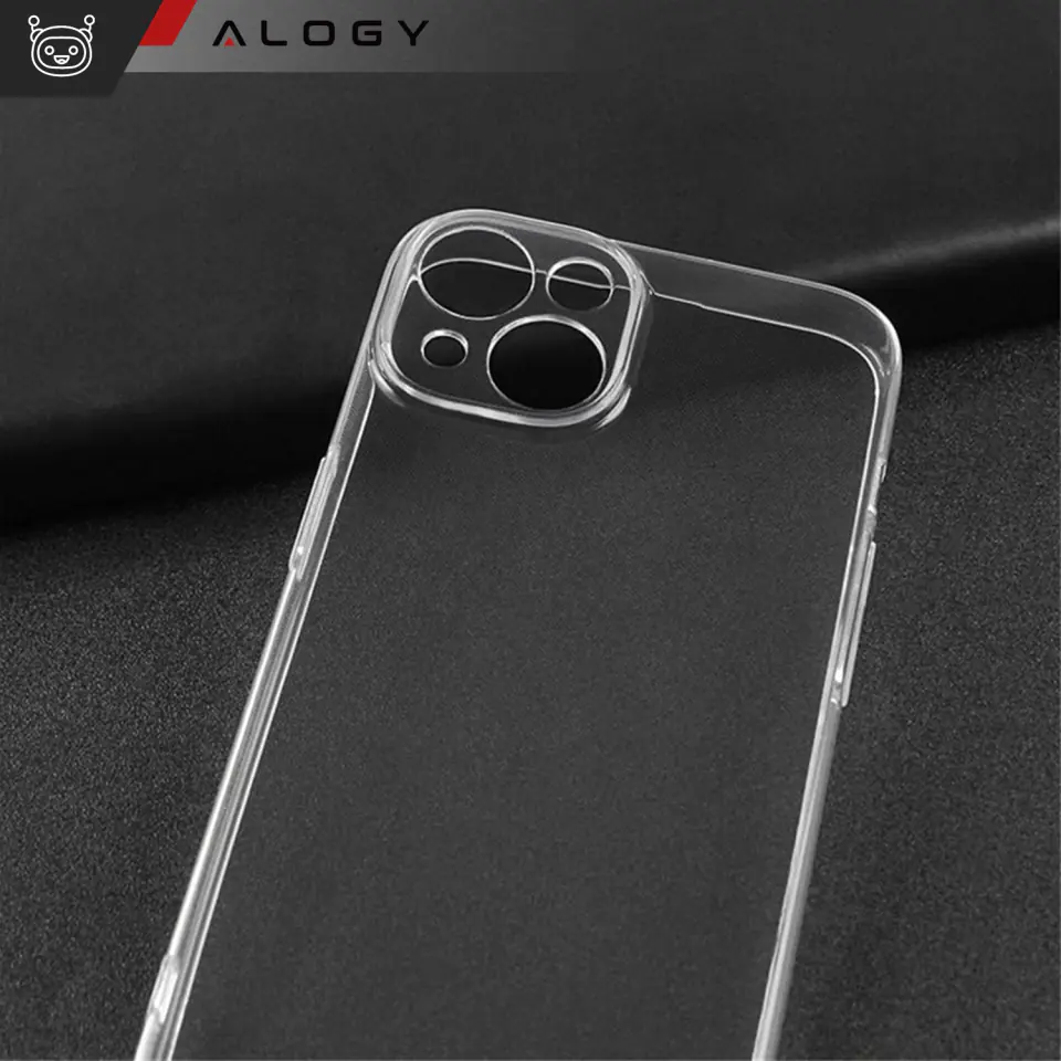 Etui do iPhone 15 Plus obudowa Case silikonowe przezroczyste ochrona aparatu osłona obiektywów Alogy Slim