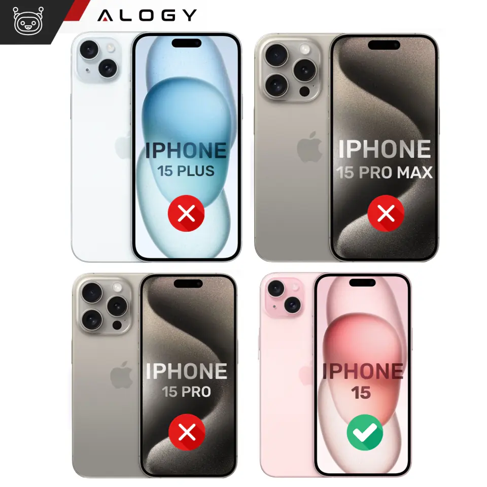 Etui do iPhone 15 obudowa Case silikonowe przezroczyste ochrona aparatu osłona obiektywów Alogy Slim