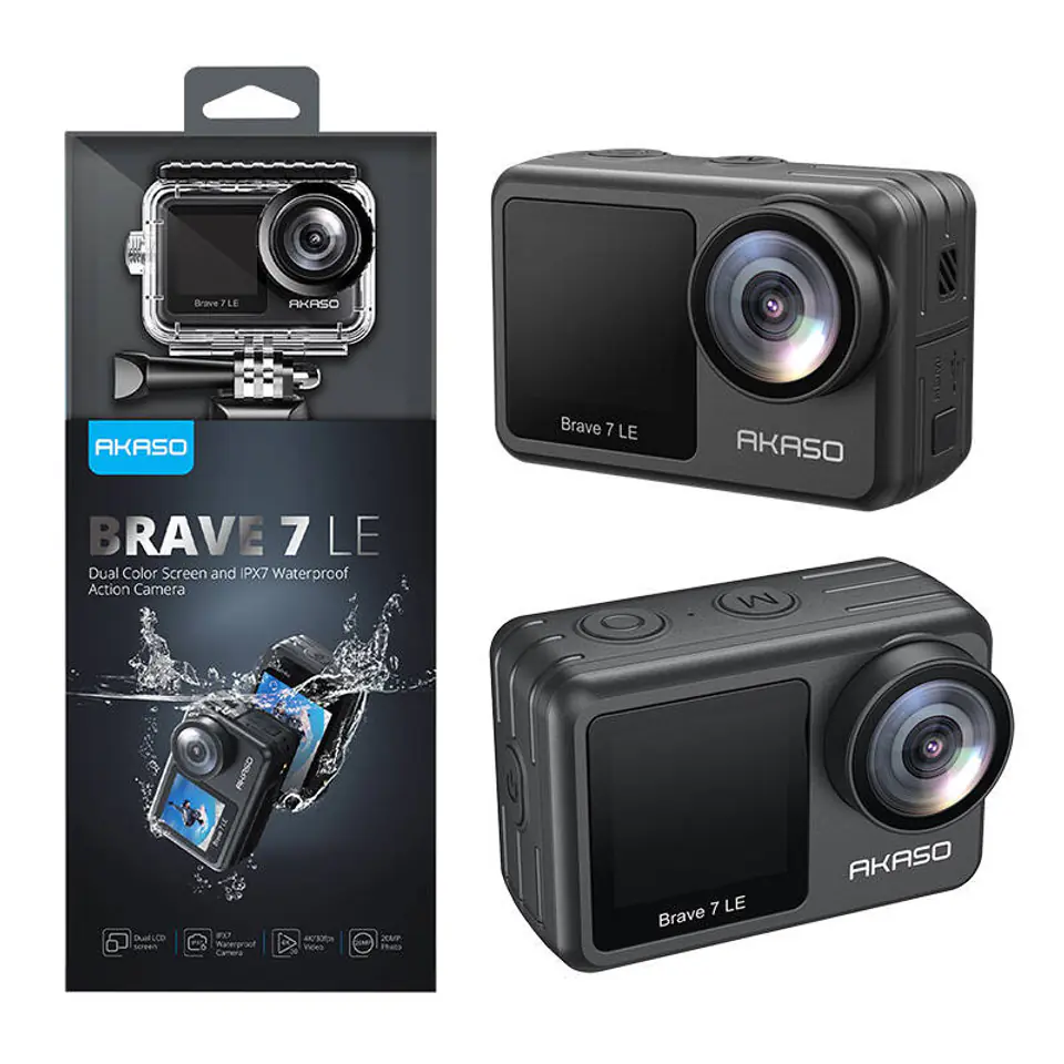 Buy AKASO Brave 7 LE 4K Waterproof Dual Screens Sport Action Camera