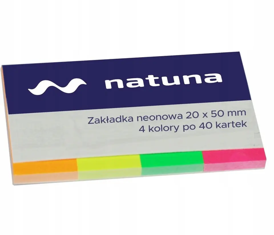 Zakładka indeksująca 20x50mm 4x40k neonowa NATUNA (NSP20/50/N/D)