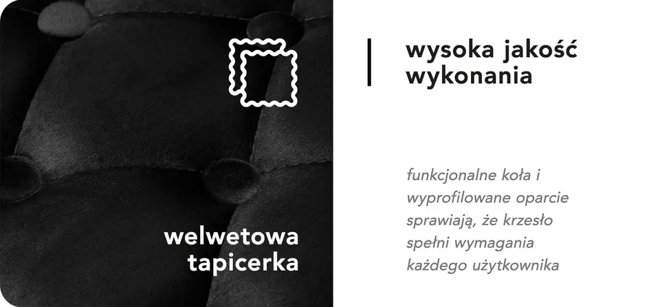 4Rico Krzesło obrotowe QS-OF213G aksamit czarne