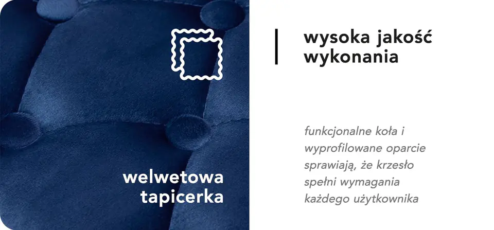 4Rico Krzesło obrotowe QS-OF213G aksamit granatowe