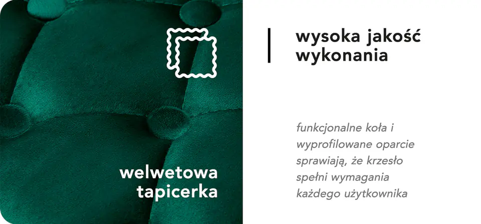 4Rico Krzesło obrotowe QS-OF213G aksamit zielone