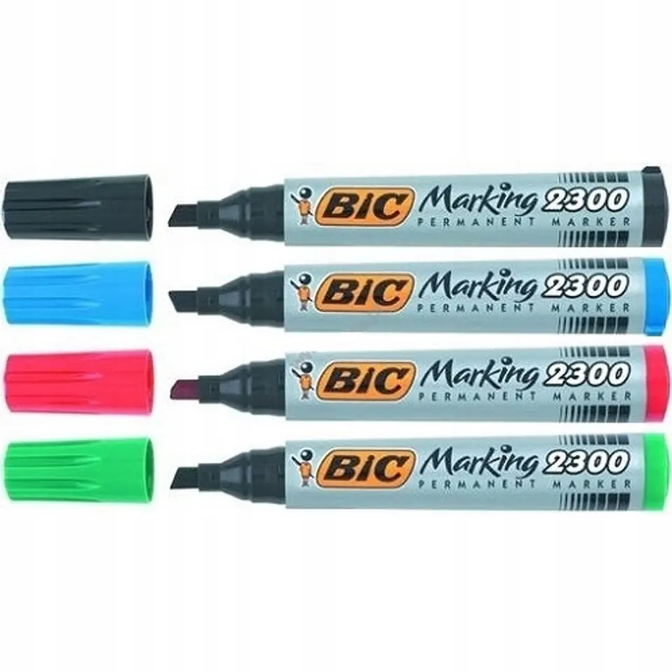 Markery permanentne BIC ECO 2300 mix 4 kolory ścięta końcówka 8209222