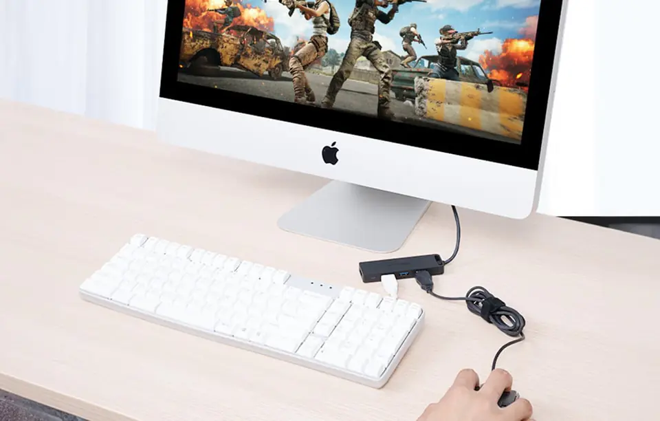 Hub 5w1 z 4 portami USB 3.0 i kablem USB-C Vention TGKBD 0,5m Czarny