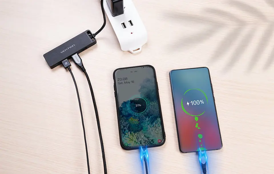 Hub 5w1 z 4 portami USB 3.0 i kablem USB-C Vention TGKBD 0,5m Czarny