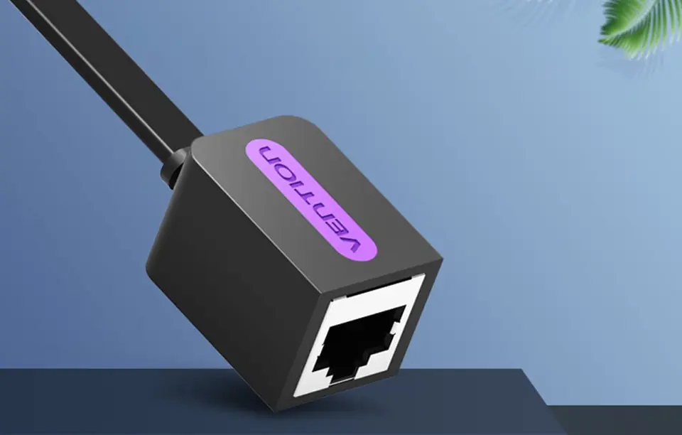 Płaski przedłużacz kabla sieciowego CAT7 Vention ICBBK RJ45 Ethernet 10Gbps 8m Czarny