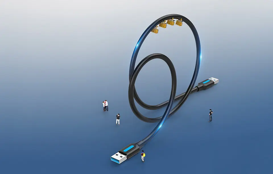 Kabel USB 3.0 Vention CONBH 2A 2m czarny PVC