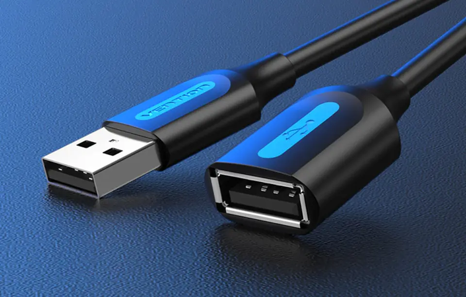 Kabel przedłużający USB 2.0 męski do żeński Vention CBIBI 3m (czarny)