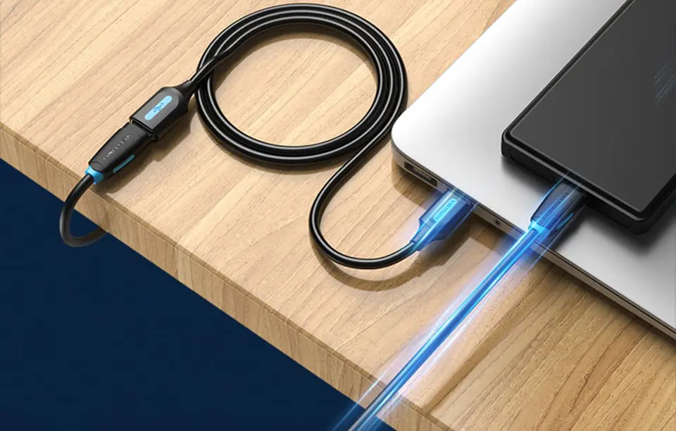 Kabel przedłużający USB 2.0 męski do żeński Vention CBIBI 3m (czarny)