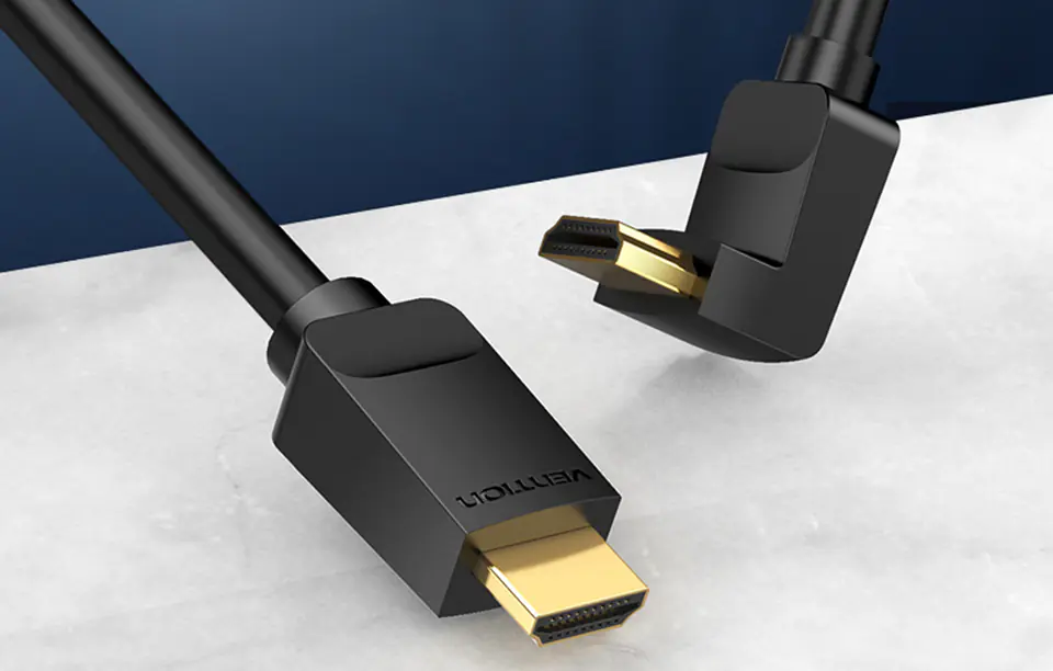 Kabel HDMI 2.0 Vention AARBG 1,5 m, kątowy 90°, 4K 60Hz (czarny)