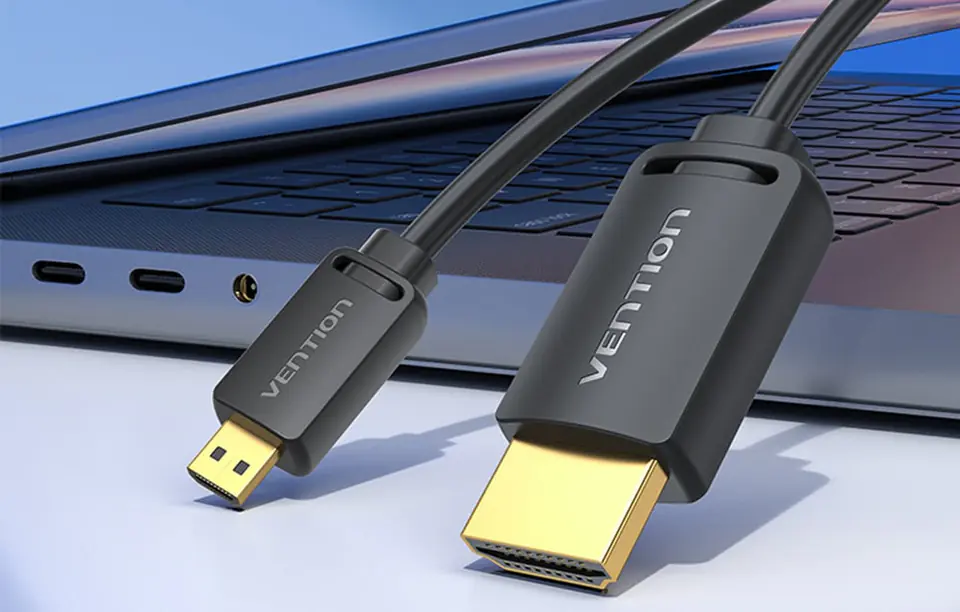 Kabel HDMI-D męski do HDMI-A męski Vention AGIBG 1,5m, 4K 60Hz (czarny)