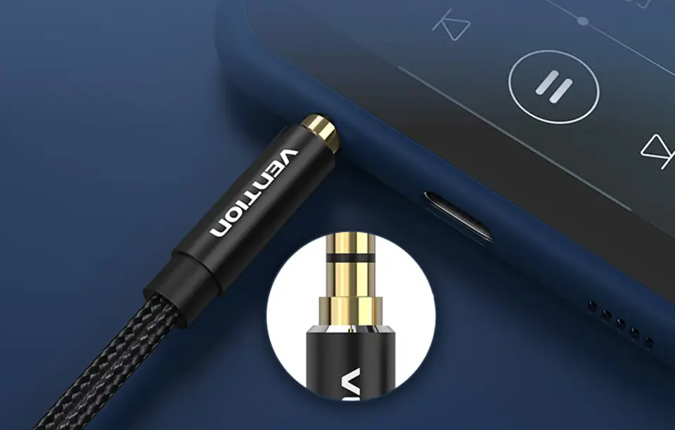 Kabel audio TRRS 3,5mm męski do 3,5mm żeński Vention BHCBJ 5m czarny