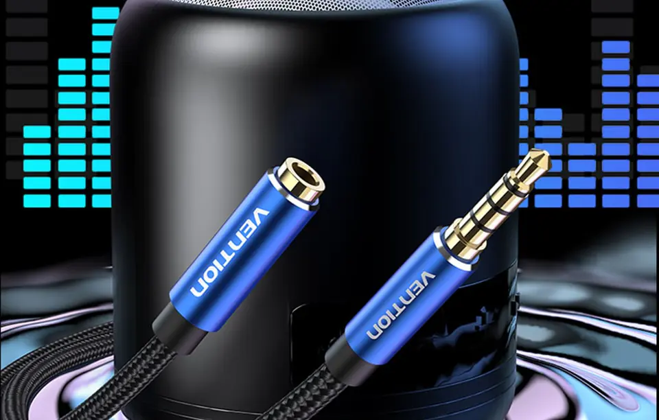 Kabel audio TRRS 3,5mm męski do 3,5mm żeński Vention BHCLH 2m niebieski