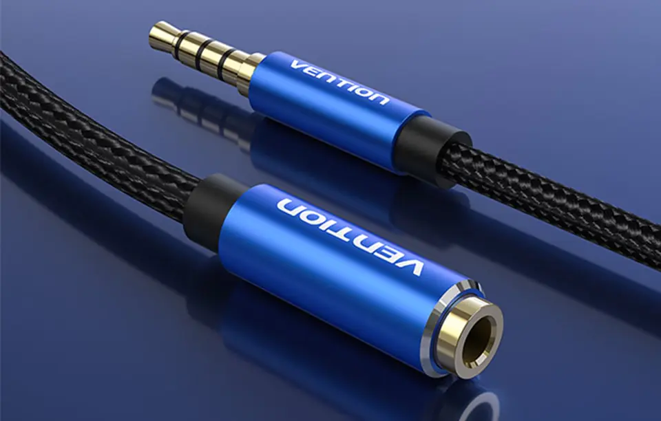 Kabel audio TRRS 3,5mm męski do 3,5mm żeński Vention BHCLF 1m niebieski