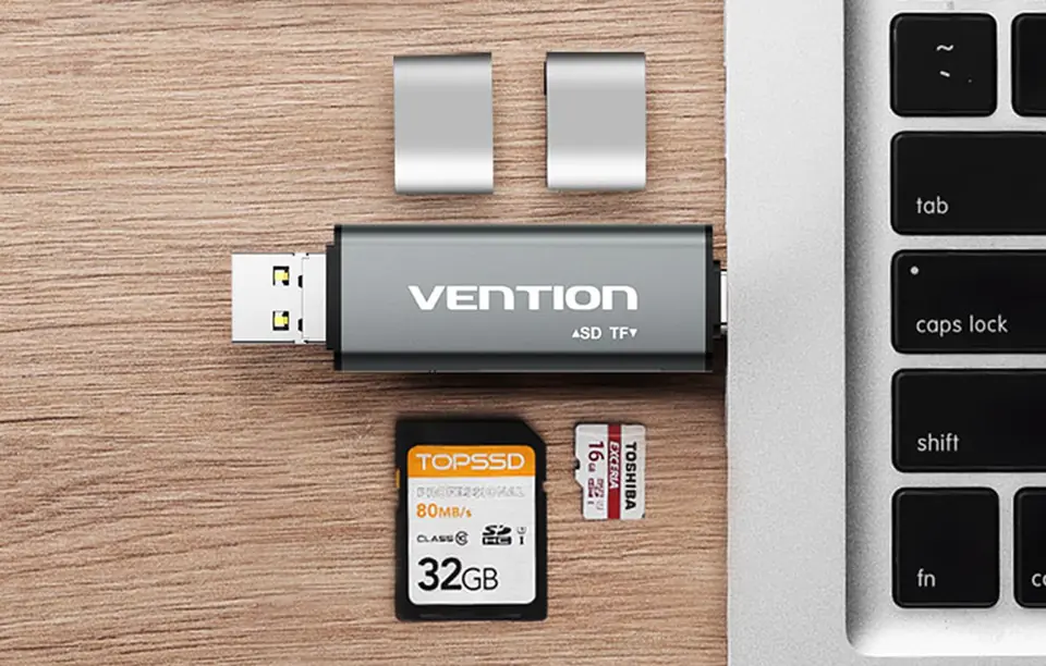 Wielofunkcyjny czytnik kart USB2.0 Vention CCJH0 szary