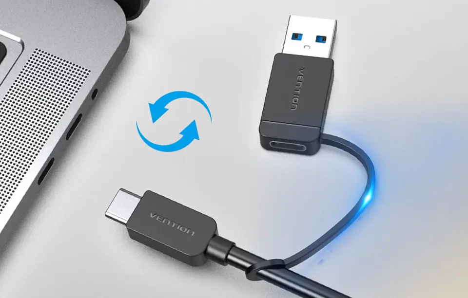 Hub 2 w 1 z interfejsem USB-C, 4 portami USB 3.0 oraz zasilaniem Vention CHTBB 0,15 m