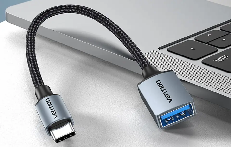 Kabel USB 3.0 C męski do USB żeński OTG Vention CCXHB 0,15m, 2A (szary)