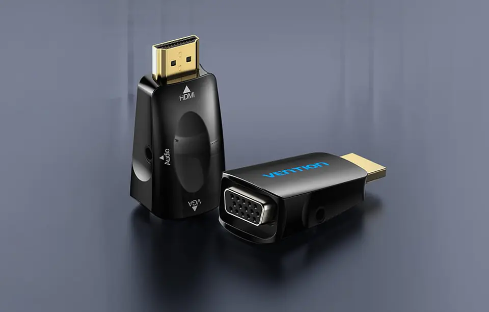 Adapter HDMI do VGA Vention AIDB0 z portem audio 3,5 mm