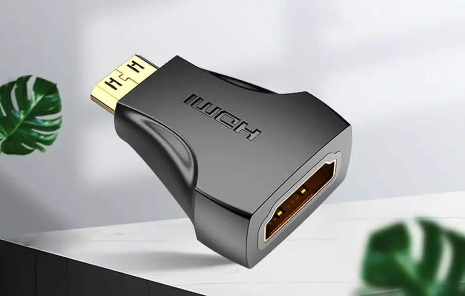 Adapter Mini HDMI męski do HDMI żeński Vention AISB0 4K 30Hz (czarny)