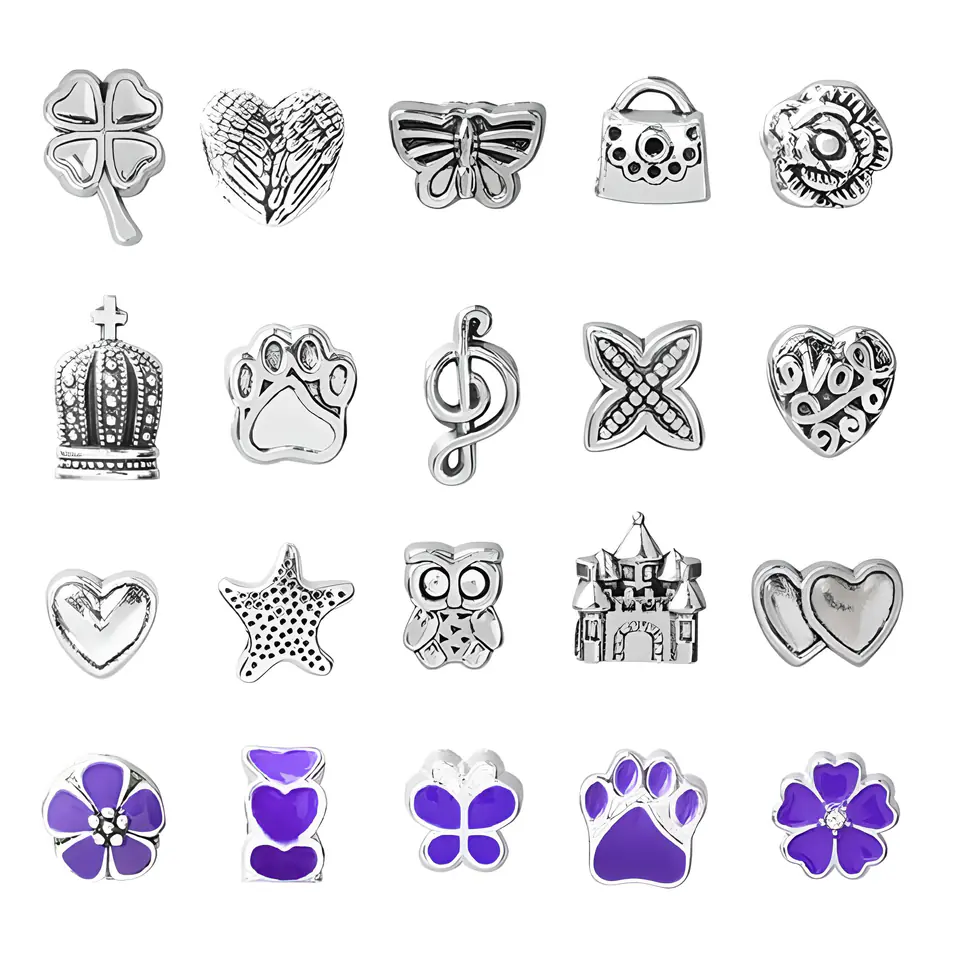 Zestaw Do Tworzenia Robienia Biżuterii, Bransoletek, Charmsy, Zawieszki, Koraliki ODCIENIE FIOLETU + Etui