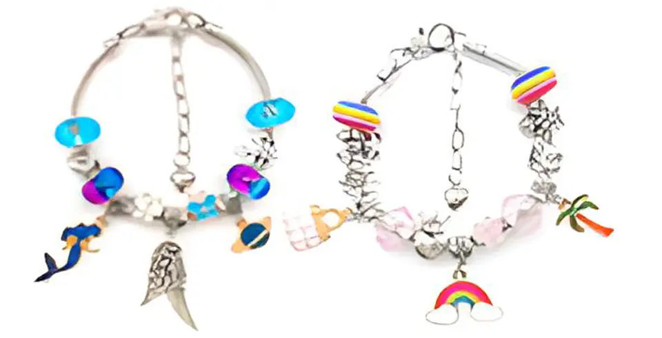 Zestaw Do Tworzenia Robienia Biżuterii, Bransoletek, Charmsy, Zawieszki, Koraliki w paski, MIX