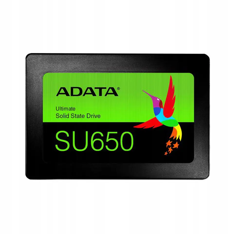 ADATA Ultimate SU650 1000 GB, obudowa SSD 2,5", interfejs SSD SATA 6Gb/s, prędkość zapisu 450 MB/s, prędkość odczytu 520 MB/s