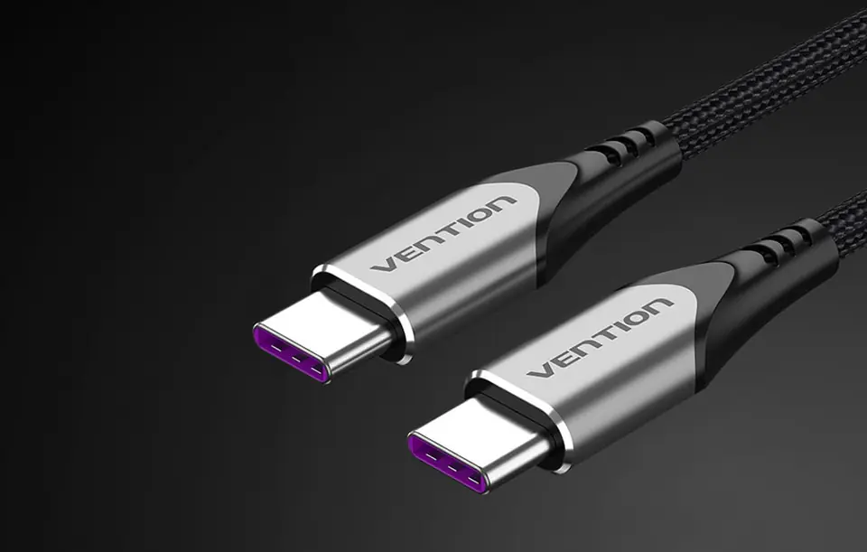 Kabel USB-C 2.0 do USB-C Vention TAEHD 0,5m PD 100W szary