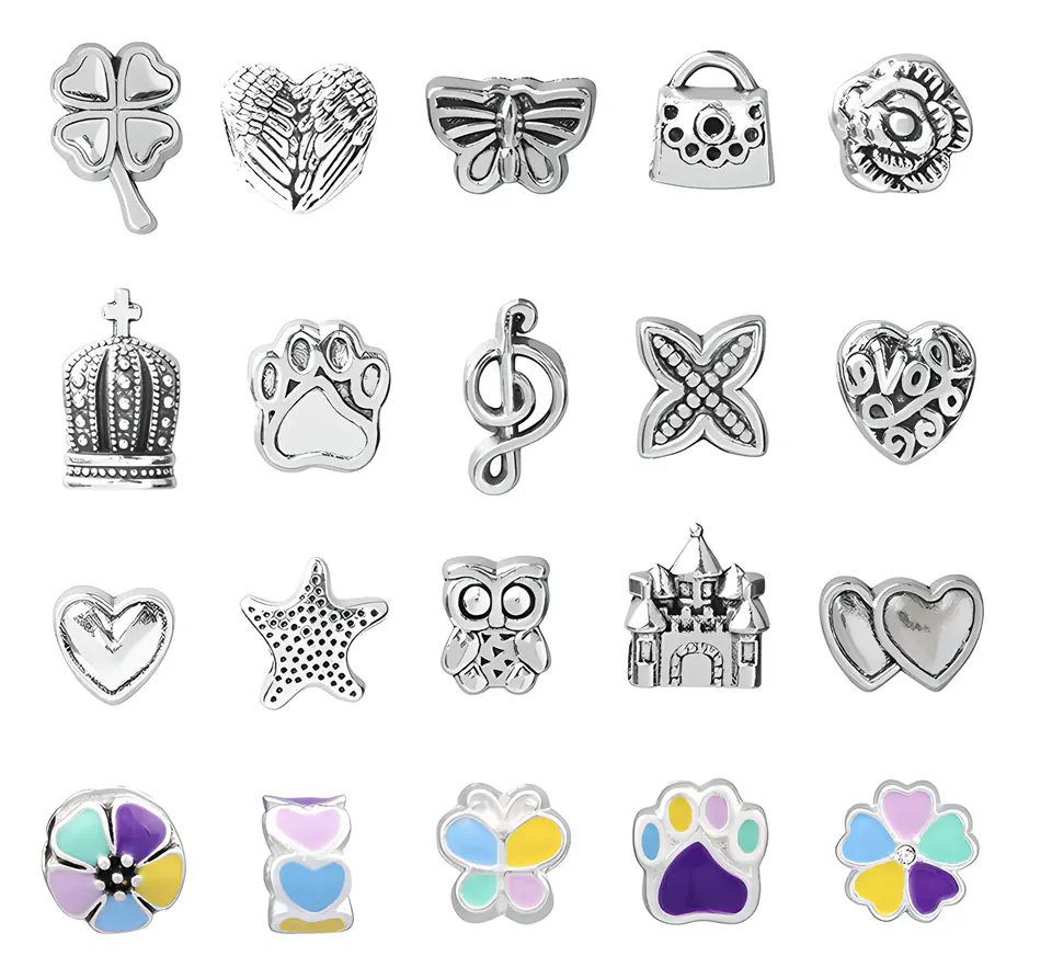 Zestaw Do Tworzenia Robienia Biżuterii, Bransoletek, Charmsy, Zawieszki, Koraliki TĘCZOWY MIX + Etui