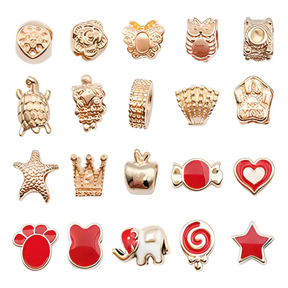 Zestaw Do Tworzenia Robienia Biżuterii, Bransoletek, Charmsy, Zawieszki, Koraliki ODCIENIE CZERWIENI