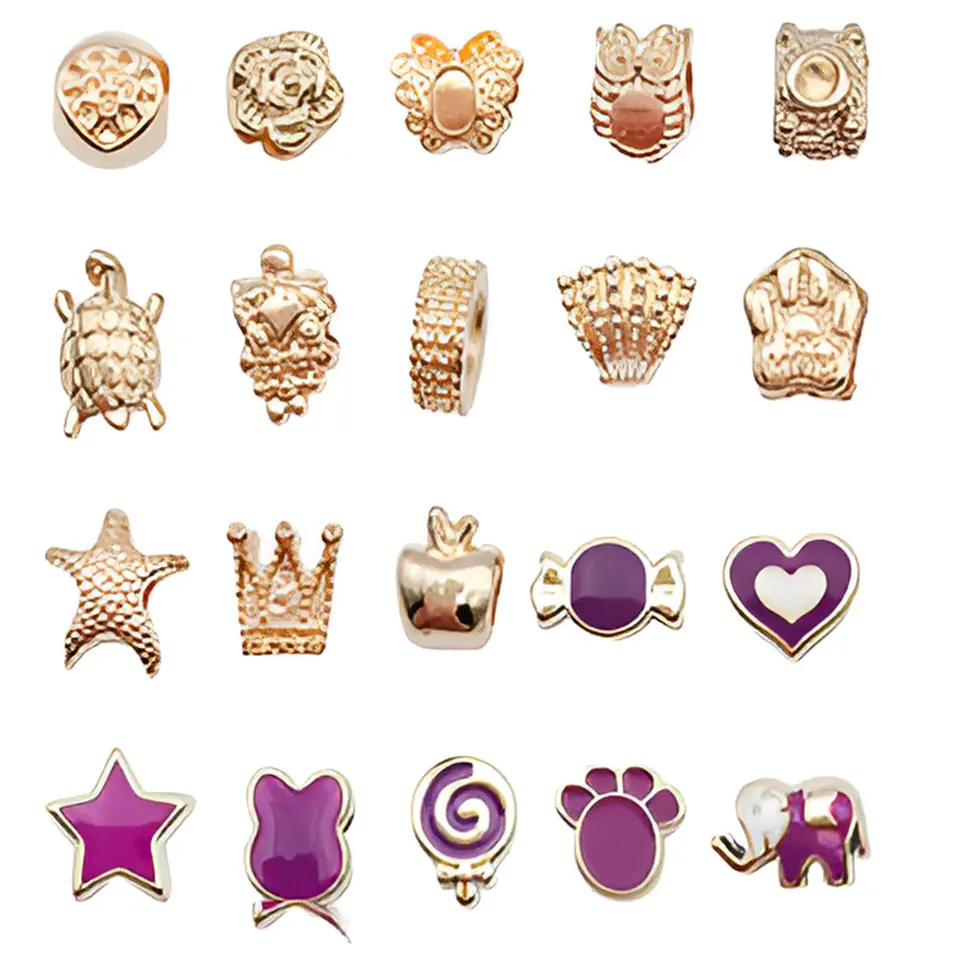 Zestaw Do Tworzenia Robienia Biżuterii, Bransoletek, Charmsy, Zawieszki, Koraliki ODCIENIE FIOLETU