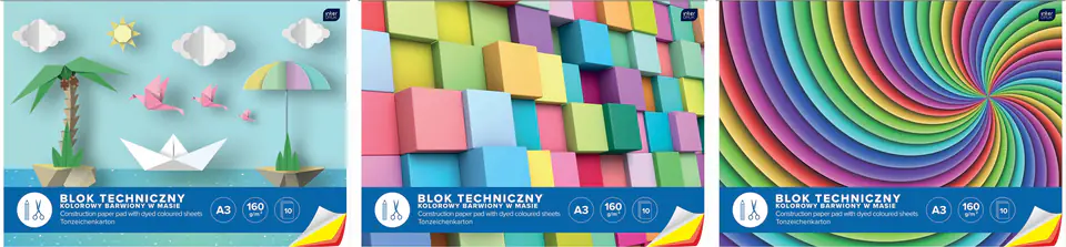 Blok techniczny kolorowy A3 10k INTERDRUK