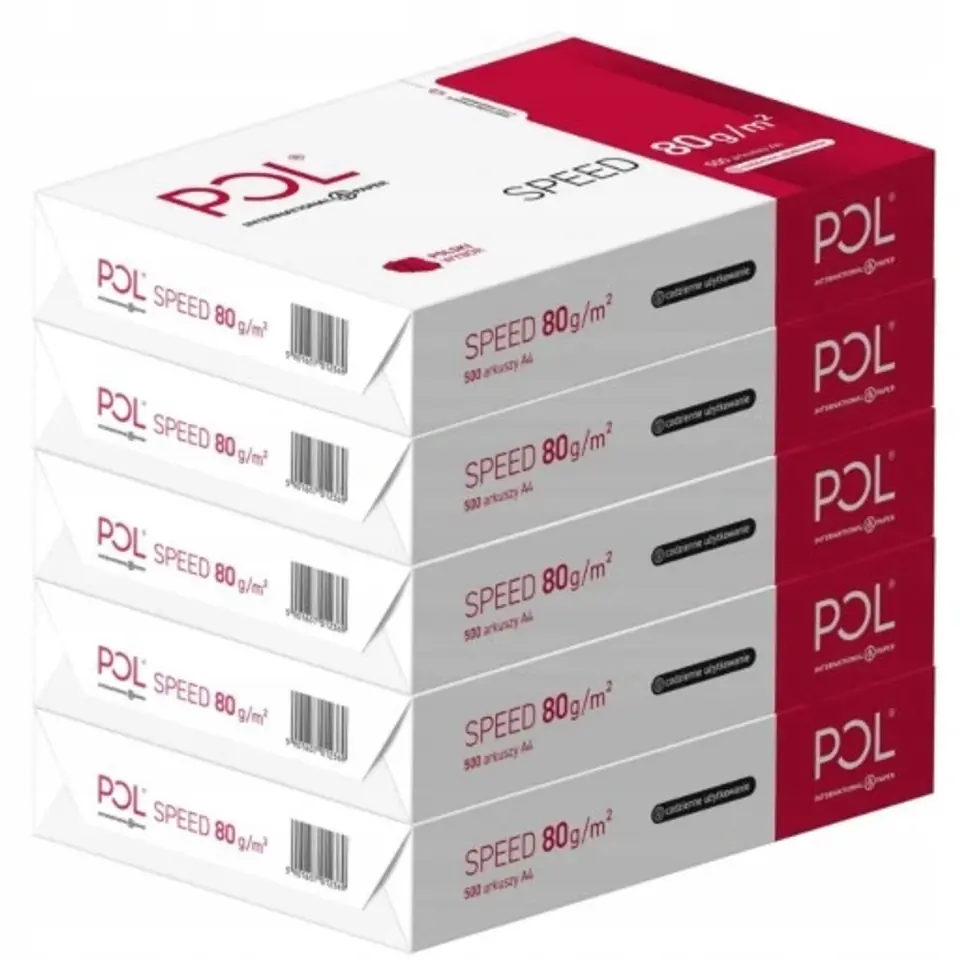 Papier ksero A4 80g POLSPEED (5 ryz) klasa C CIE 153 do drukarek i kopiarek