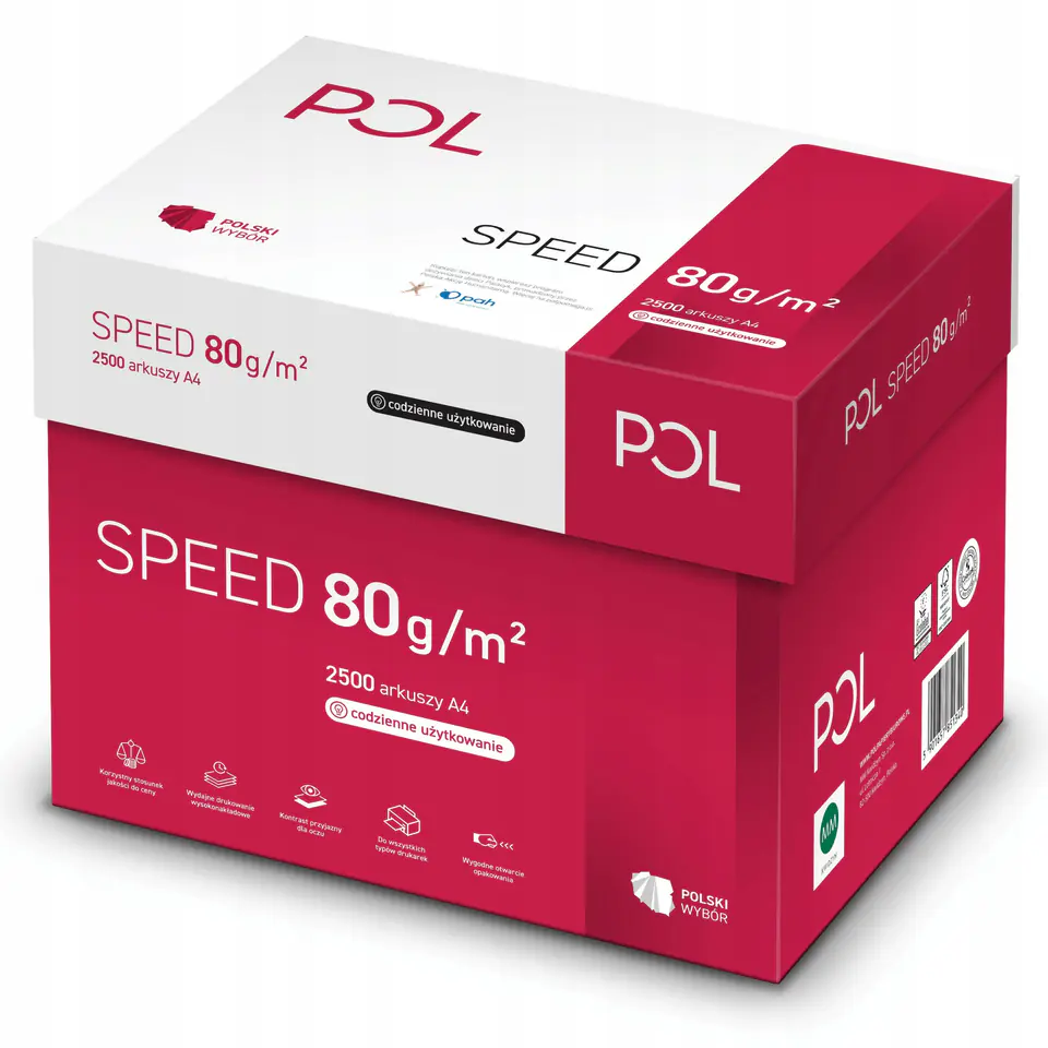 Papier ksero A4 80g POLSPEED (5 ryz) klasa C CIE 153 do drukarek i kopiarek