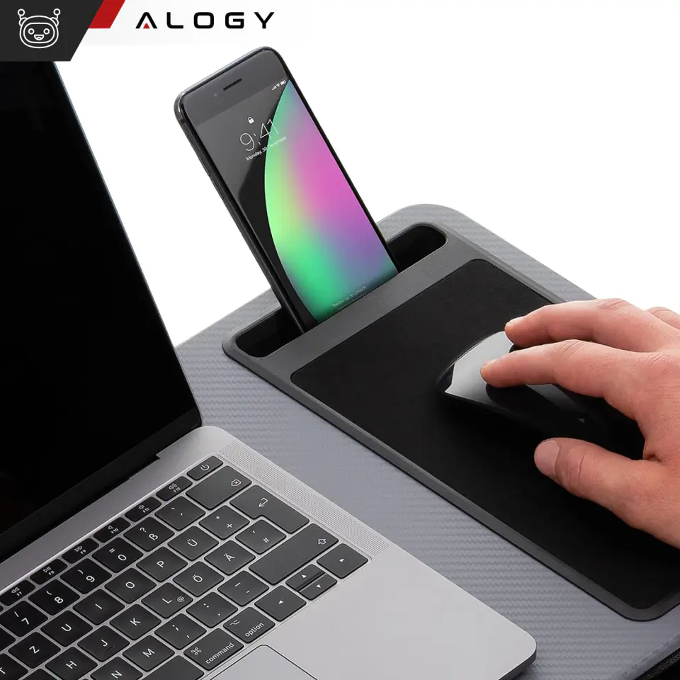 Stolik pod laptopa Podstawka uchwyt na telefon podkładka pod mysz do łóżka Alogy przenośne biurko z poduszkami