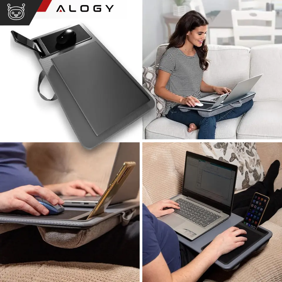 Stolik pod laptopa Podstawka uchwyt na telefon podkładka pod mysz do łóżka Alogy przenośne biurko z poduszkami