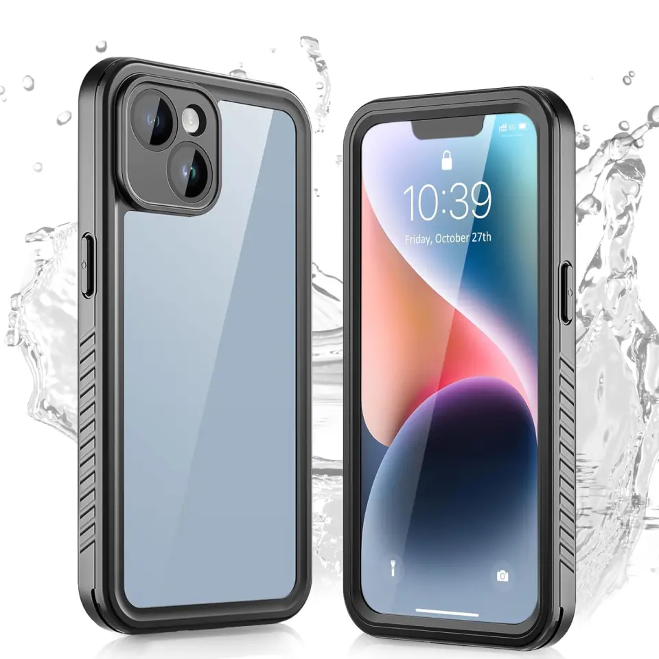 Etui do iPhone 14 wodoodporne pancerne 360 Case Hybrid ochrona aparatu obiektywów IP68 Waterproof czarne