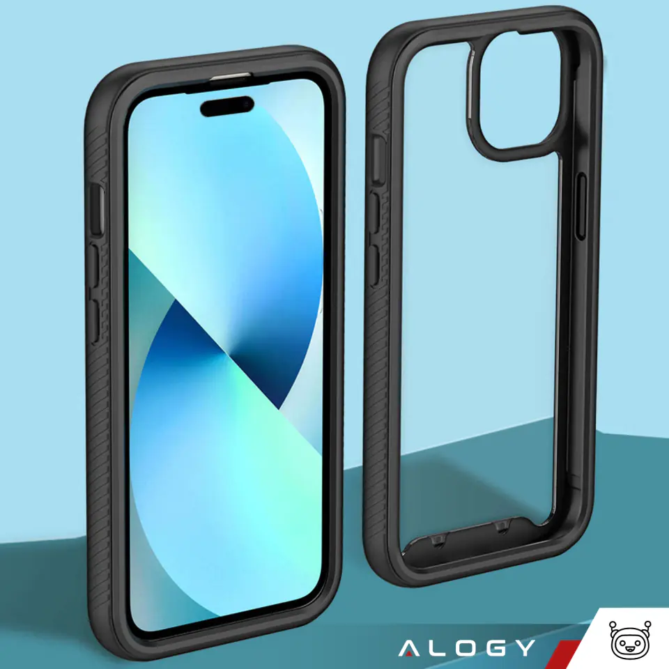 Etui do iPhone 15 Pro pancerne obudowa + folia hydrożelowa Case Defense 360 Pro Alogy czarne