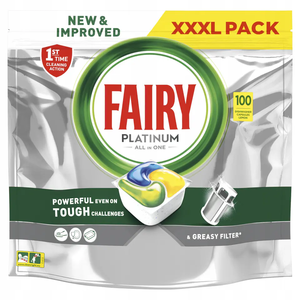Kapsułki do zmywarki FAIRY PLATINUM ALL IN ONE LEMON (100szt)