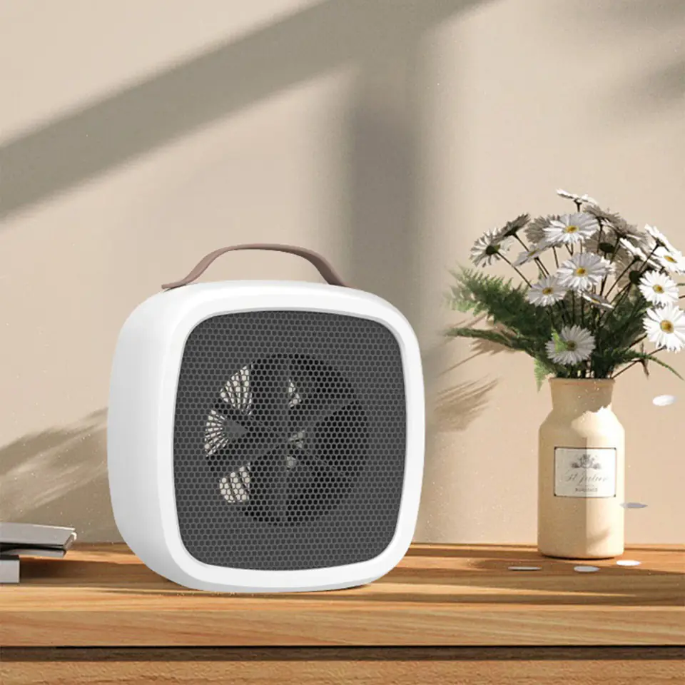 Grzejnik elektryczny farelka termowentylator mini 500W nagrzewnica ogrzewacz biurkowy do kontaktu Alogy biały