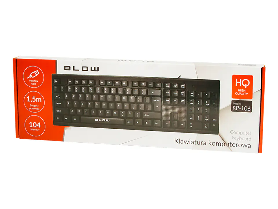 Klawiatura USB Blow KP-106 czarna qwerty 104