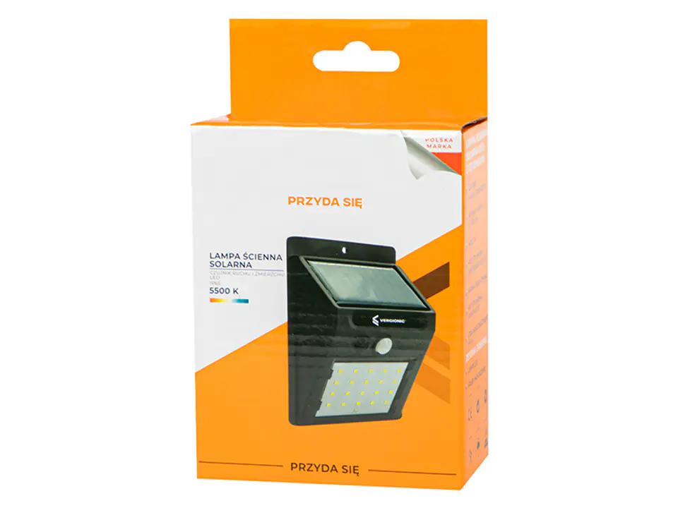 Lampa ścienna solarna. Kinkiet LED z czujnikami