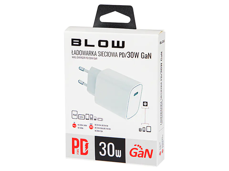 Ładowarka sieciowa Blow gniazdo USB-C PD 30W GaN