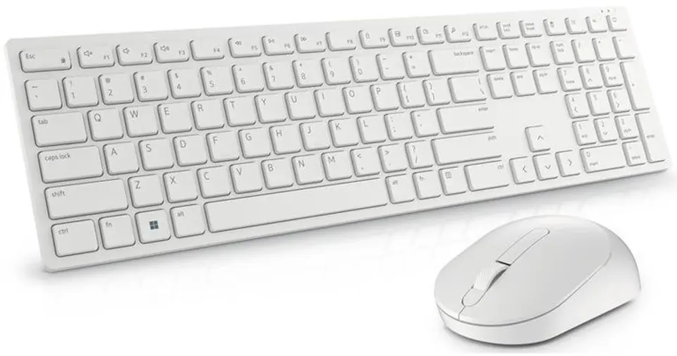 Klawiatura i mysz Dell KM5221W Pro Wireless, amerykańska, 2,4 GHz, biała
