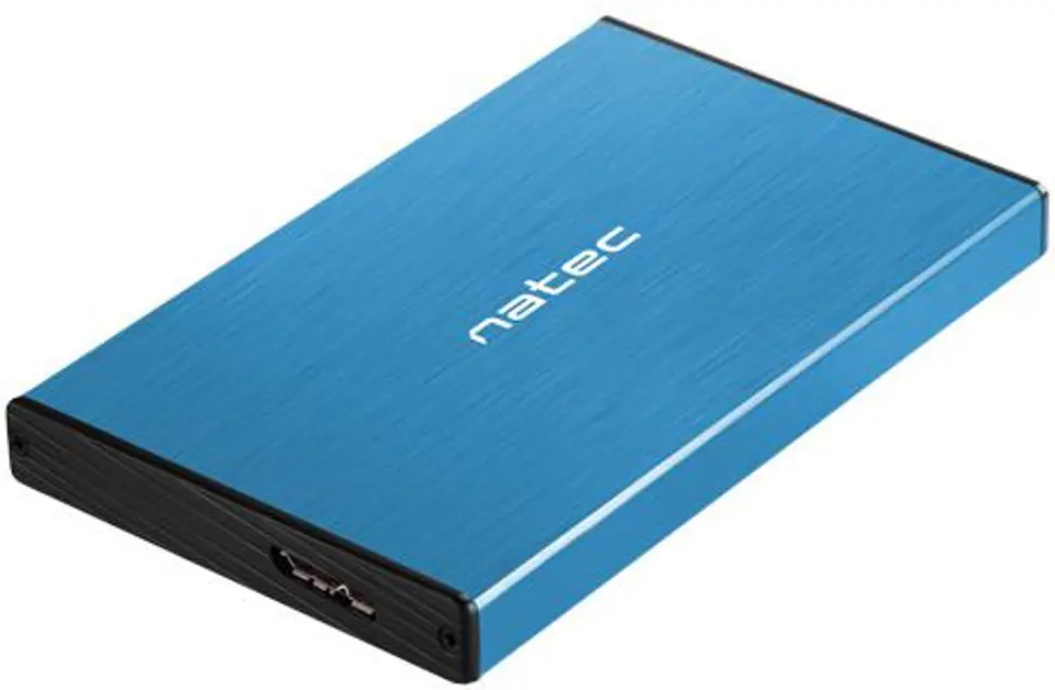 Obudowa na dysk NATEC Rhino Go NKZ-1280 (2.5"; USB 3.0; Aluminium; kolor niebieski) (WYPRZEDAŻ)
