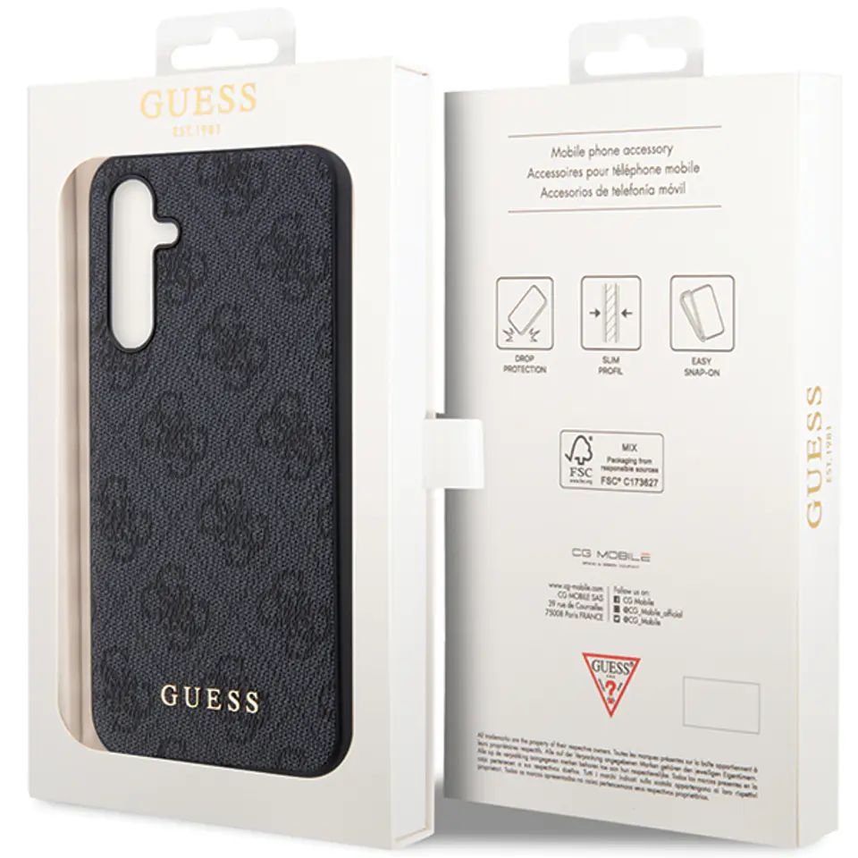 Guess GUHCS24MG4GFGR S24+ S926 czarny/black hardcase 4G Metal Gold Logo