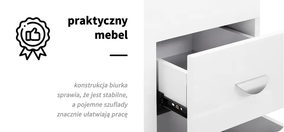 Biurko kosmetyczne 314 z pochłaniaczem kasetowym białe