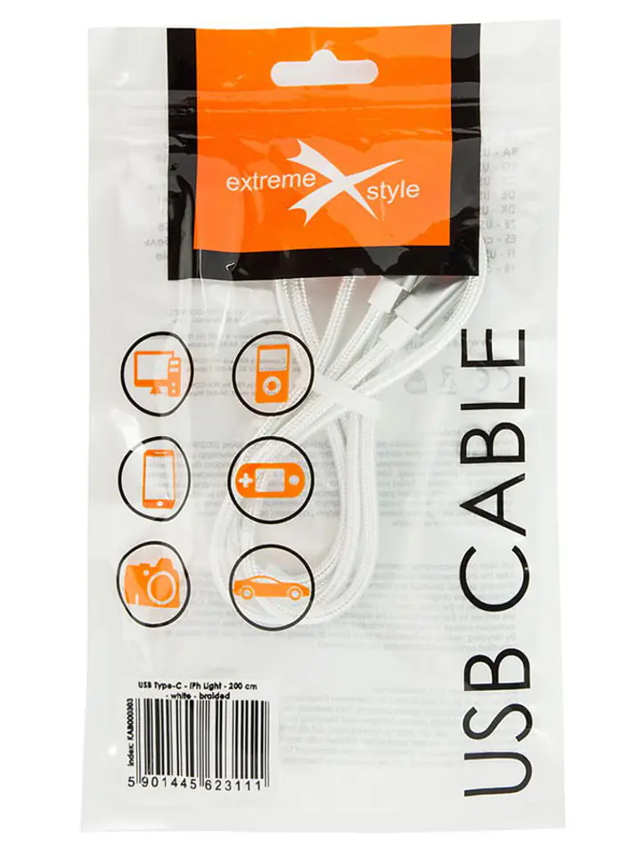 Kabel pleciony PD USB Typ-C Lightning 2m